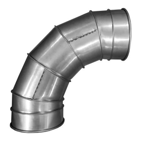 Us Duct US Duct Clamp Together 90 Deg Elbow 2.5 CLR, 8" Diameter, SS, 20 Gauge REGL0890.S20